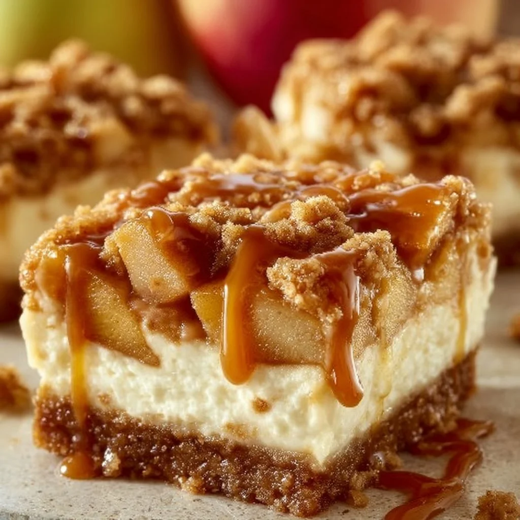 Caramel Apple Cheesecake Bars