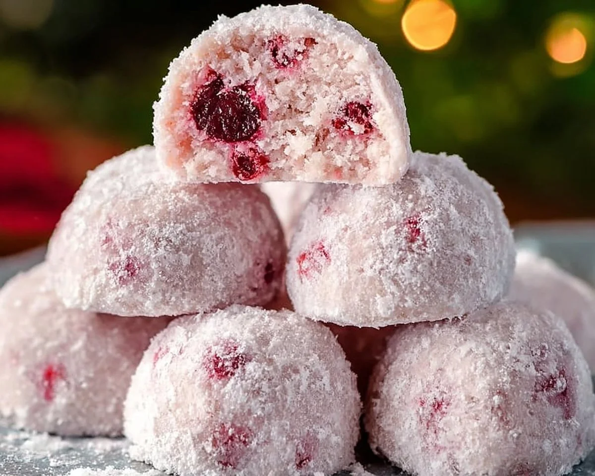 Cherry Snowball Cookies