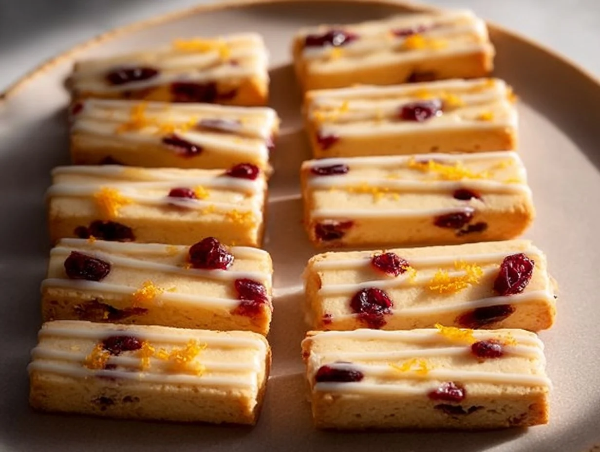 Cranberry Orange Shortbread Cookies