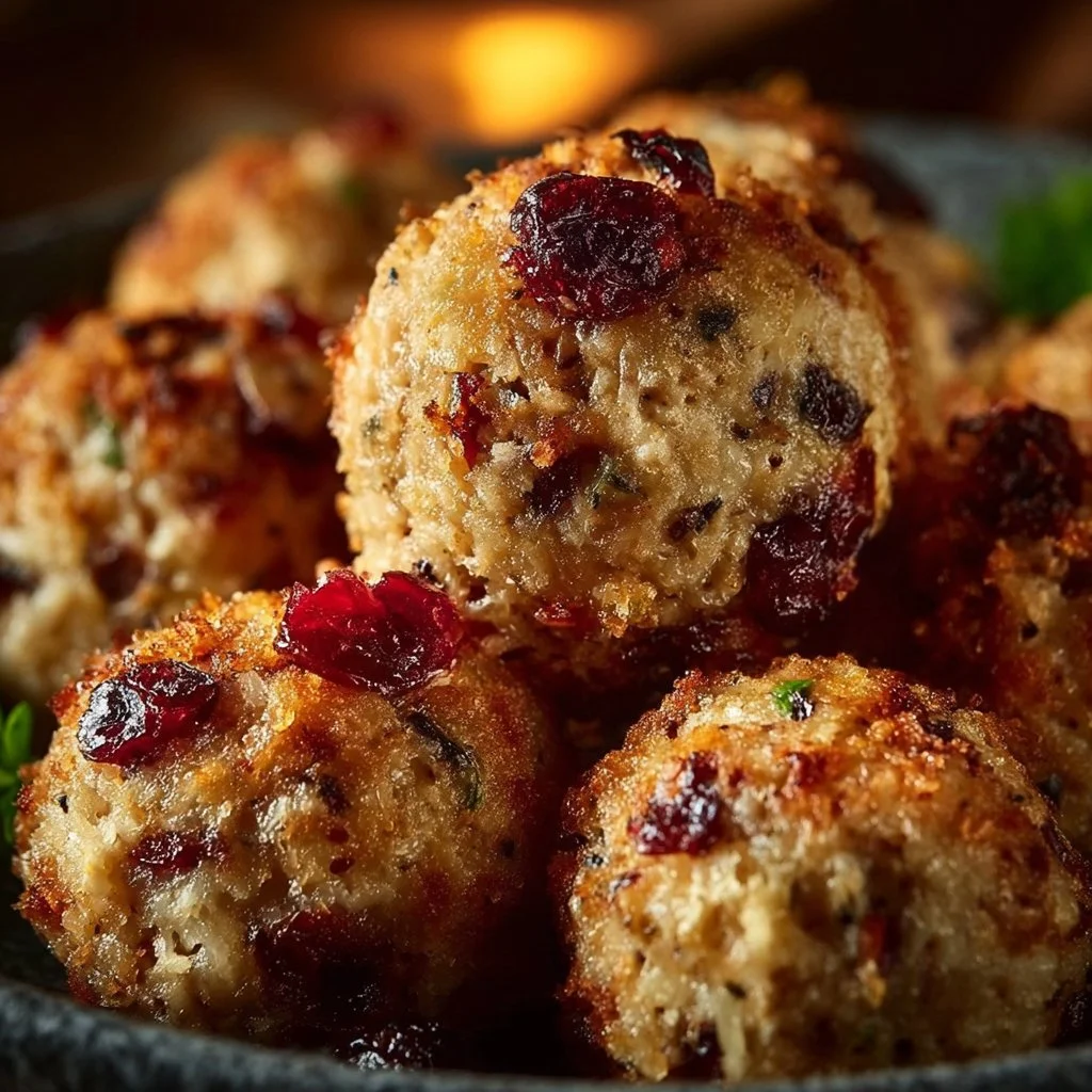 Cranberry Turkey Stuffing Balls
