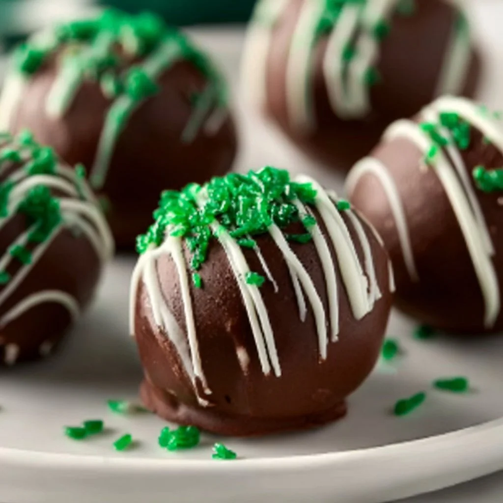Easy Mint Chocolate Truffles (3 Ingredients)