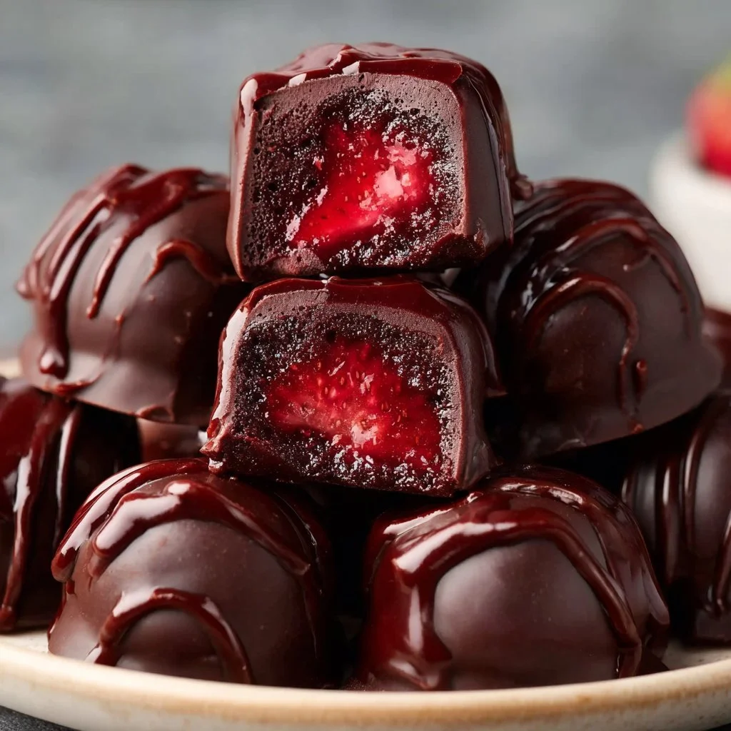 Easy No Bake Strawberry Chia Chocolate Bites Recipe