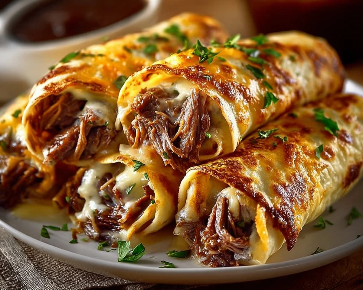 French Dip Tortilla Roll Ups