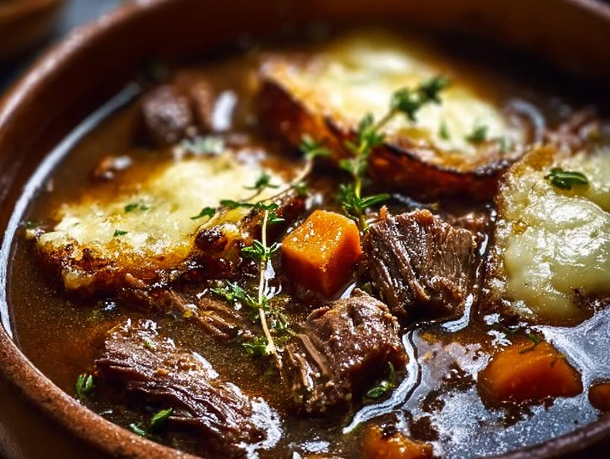 French Onion Beef Short Rib Soup
