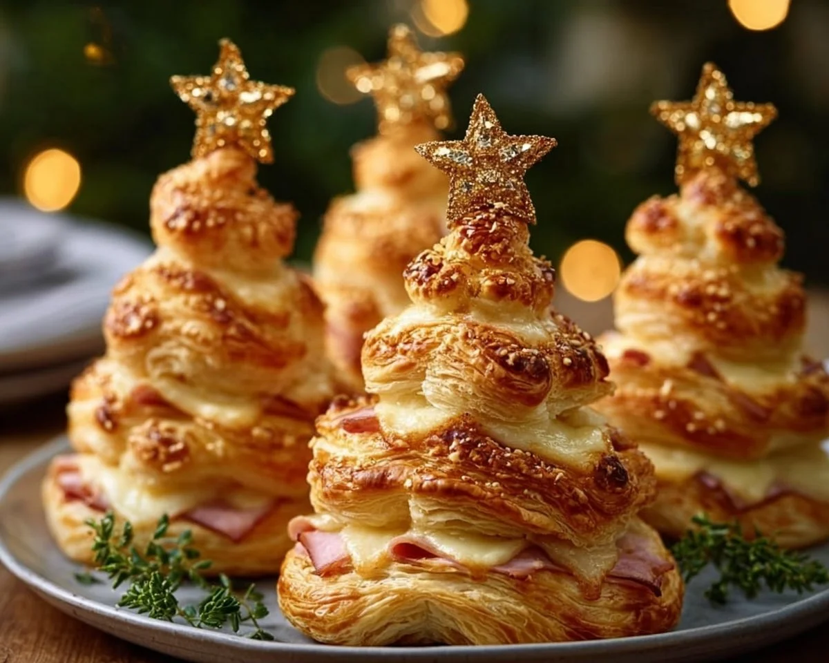 HAM & CHEESE PUFF PASTRY CHRISTMAS TREES