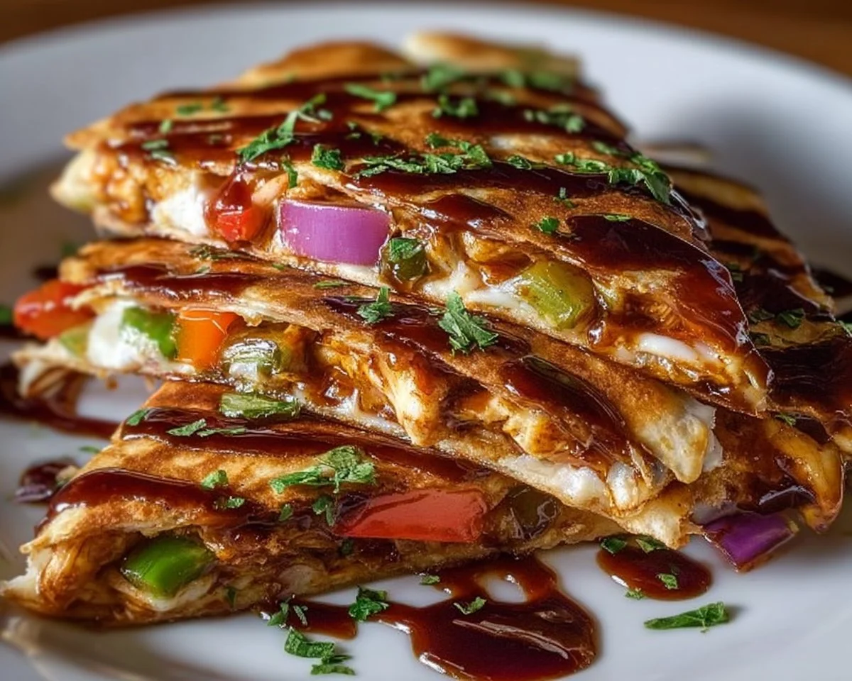 Hot Honey BBQ Chicken Quesadillas