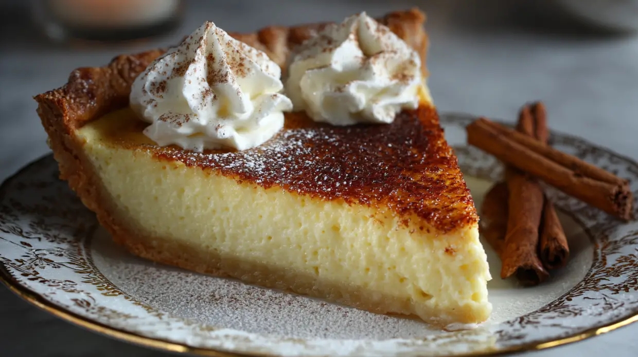 Christmas Eve Cinnamon-Vanilla Custard Pie – Creamy Holiday Dessert Magic