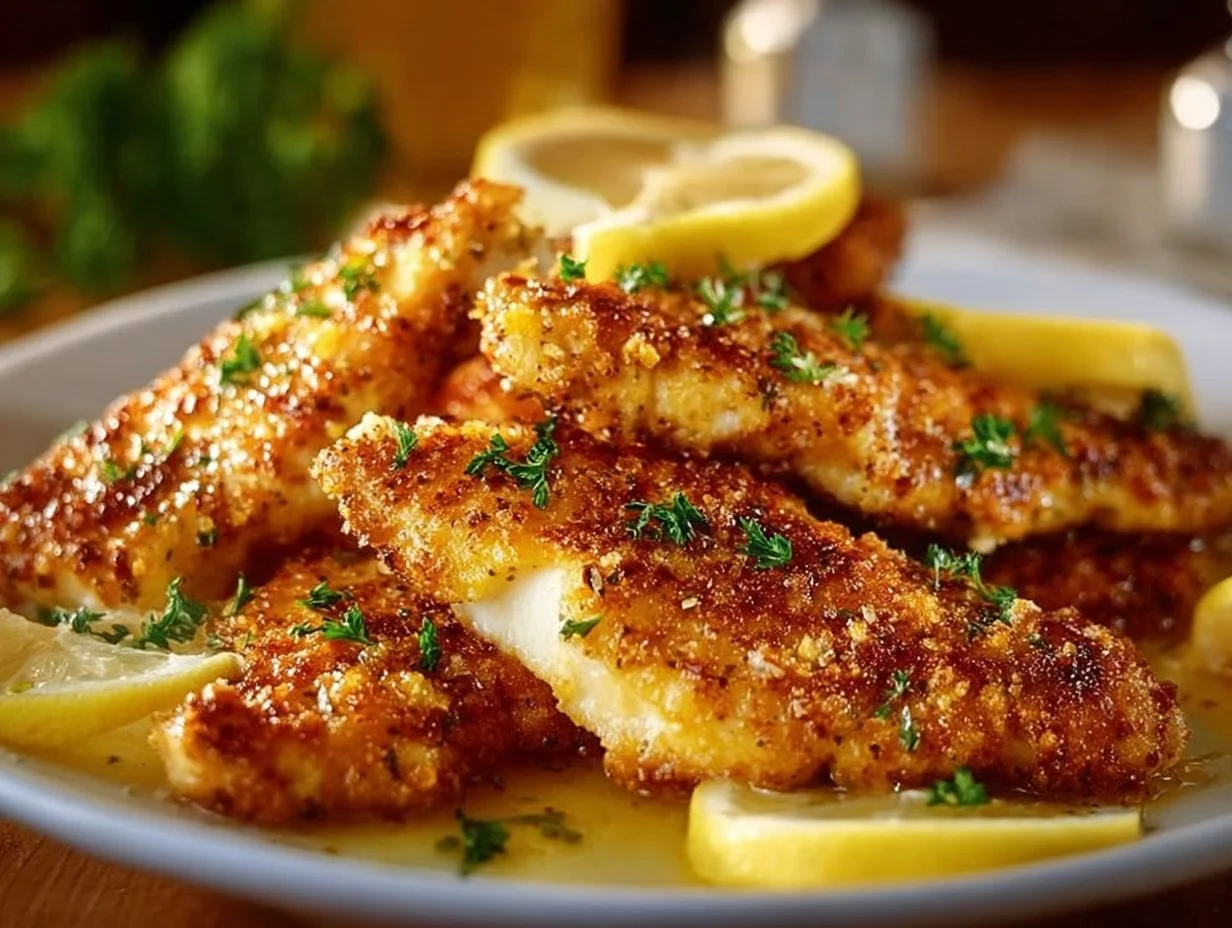 Irresistibly Crispy Zesty Lemon Pecorino Chicken Delight