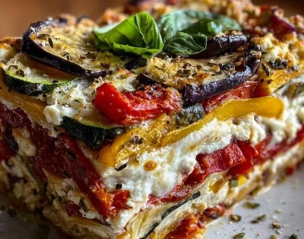 Layered Mediterranean Vegetable Lasagna with Creamy Ricotta