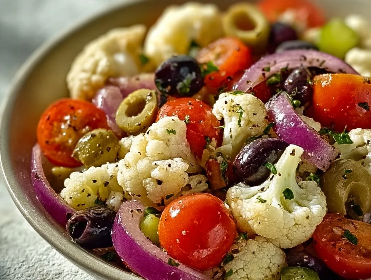 Mediterranean Marinated Cauliflower Salad