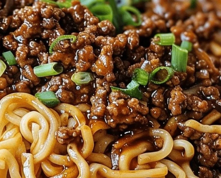 Mongolian Ground Beef Noodles