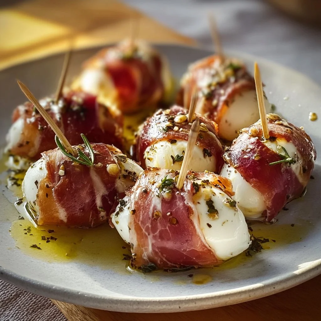 Prosciutto Wrapped Mozzarella Bites