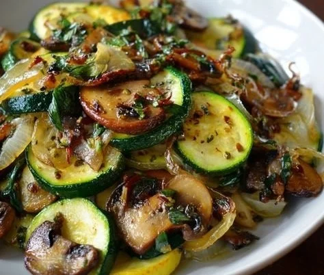 Sauteed Zucchini, Mushrooms, and Onions