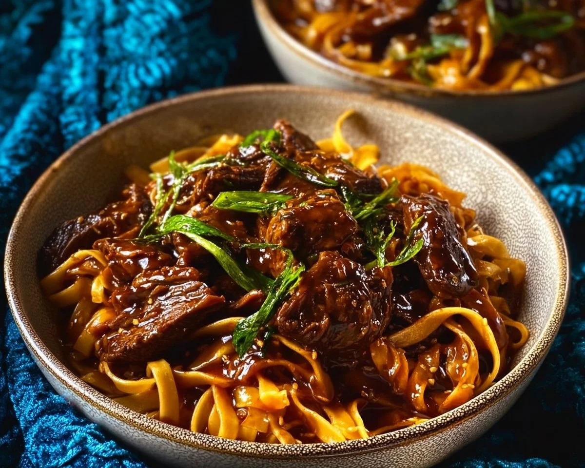 Slow Cooker Korean Beef Noodles Recipe
