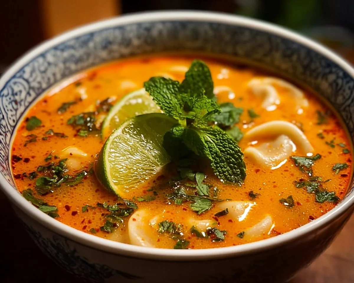 Thai Curry Dumpling Soup – Comforting Pot Sticker Recipe