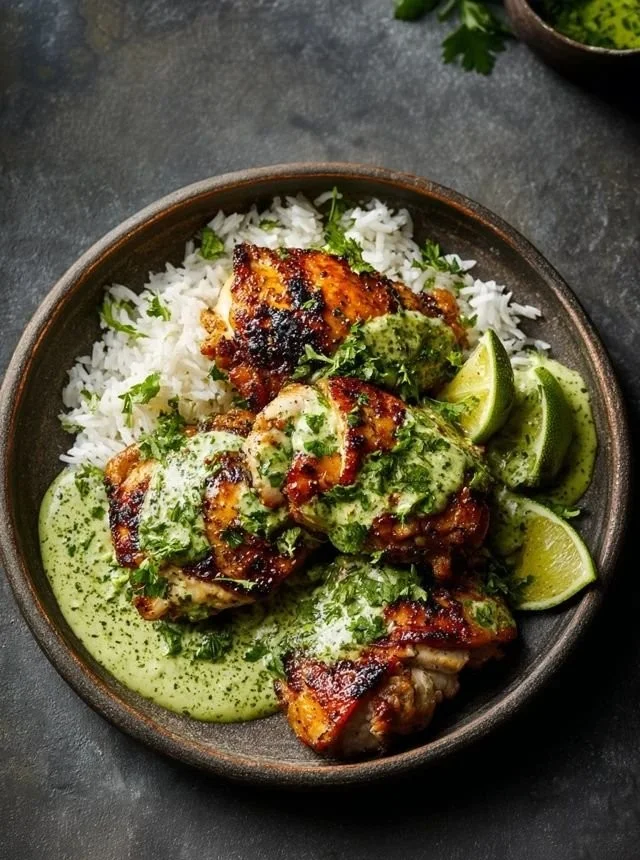 Best Peruvian Chicken with Creamy Green Sauce Recipe