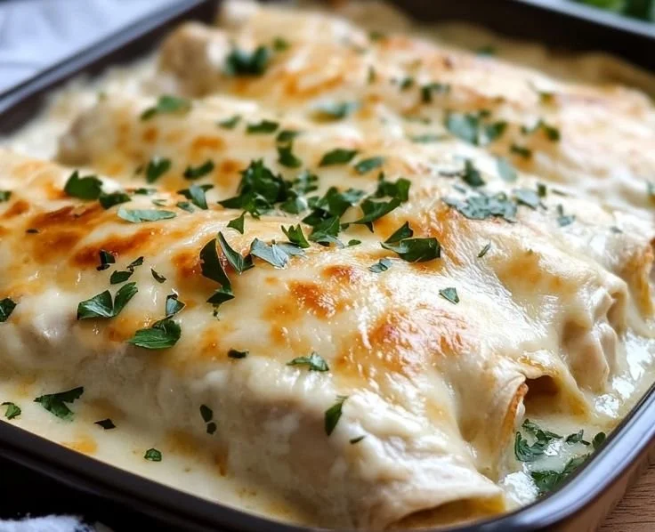 Creamy White Chicken Enchiladas