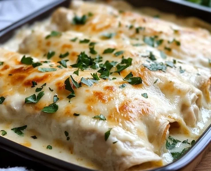 Creamy White Chicken Enchiladas