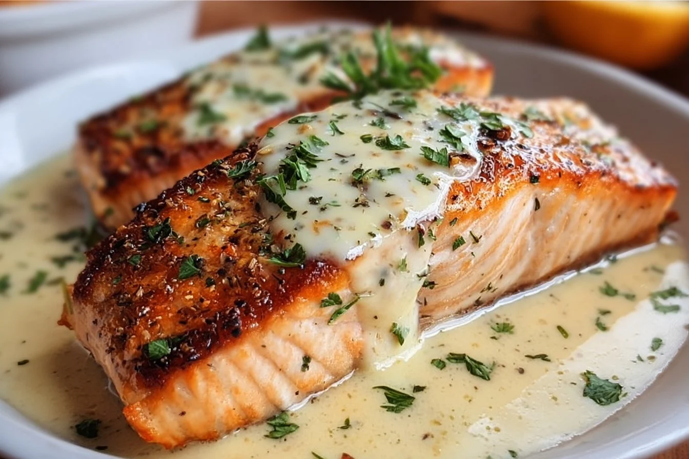 Creamy Boursin Salmon Bake