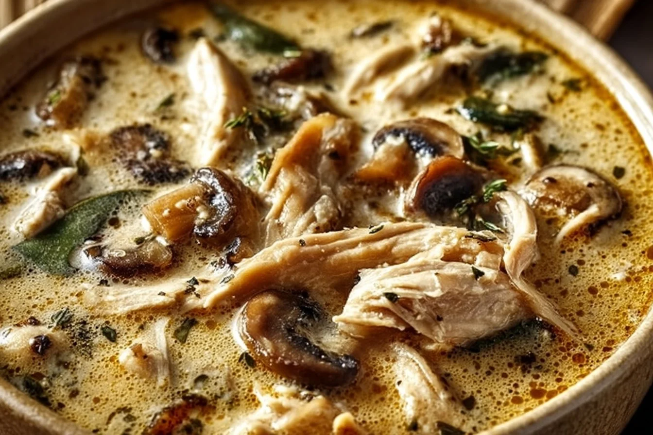 Creamy Rotisserie Chicken Mushroom Soup