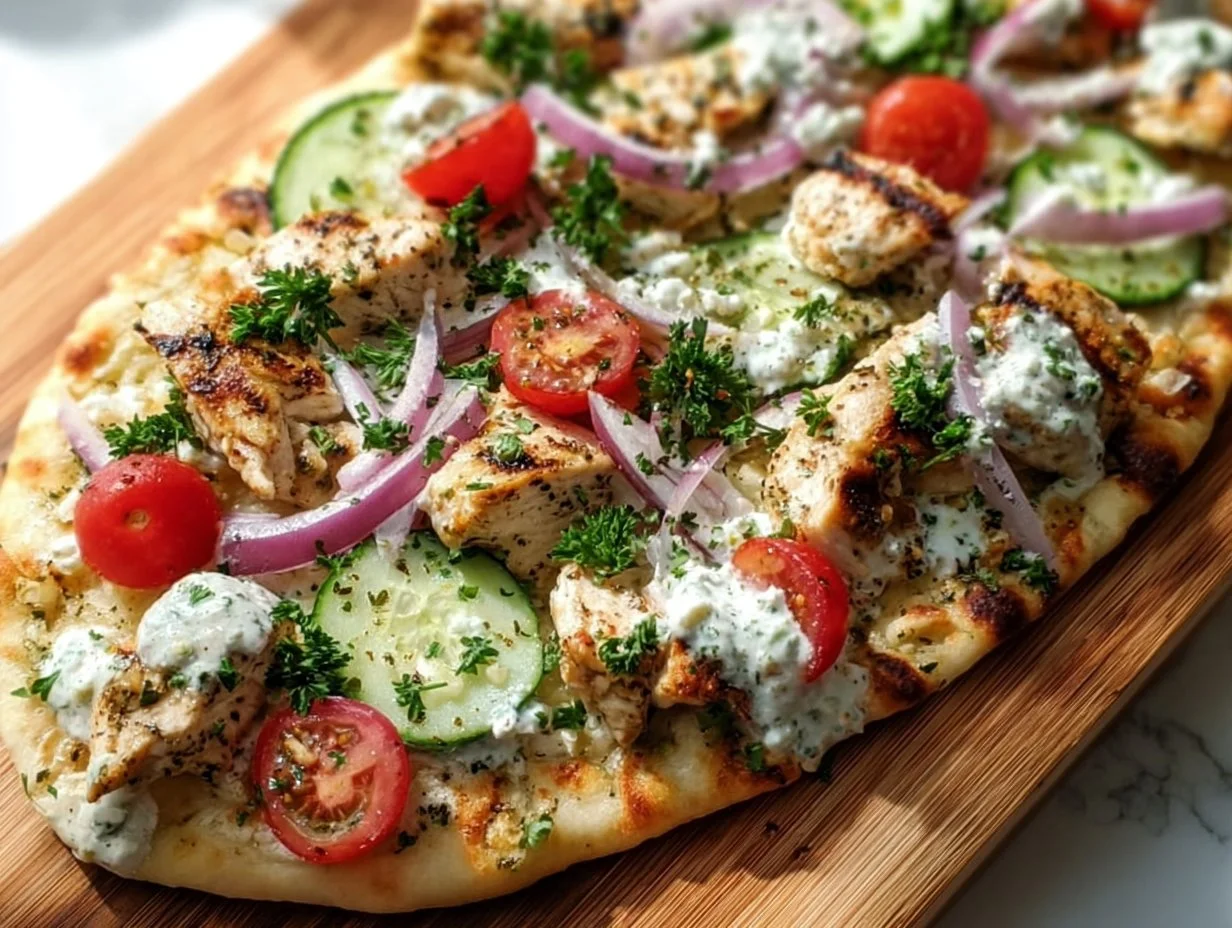 Greek Chicken Flatbread