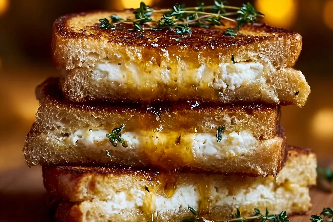 Indulge in Goat Cheese Grilled Cheese with Honey Bliss