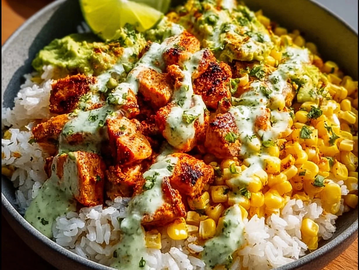 Street Corn Chicken Rice Bowl