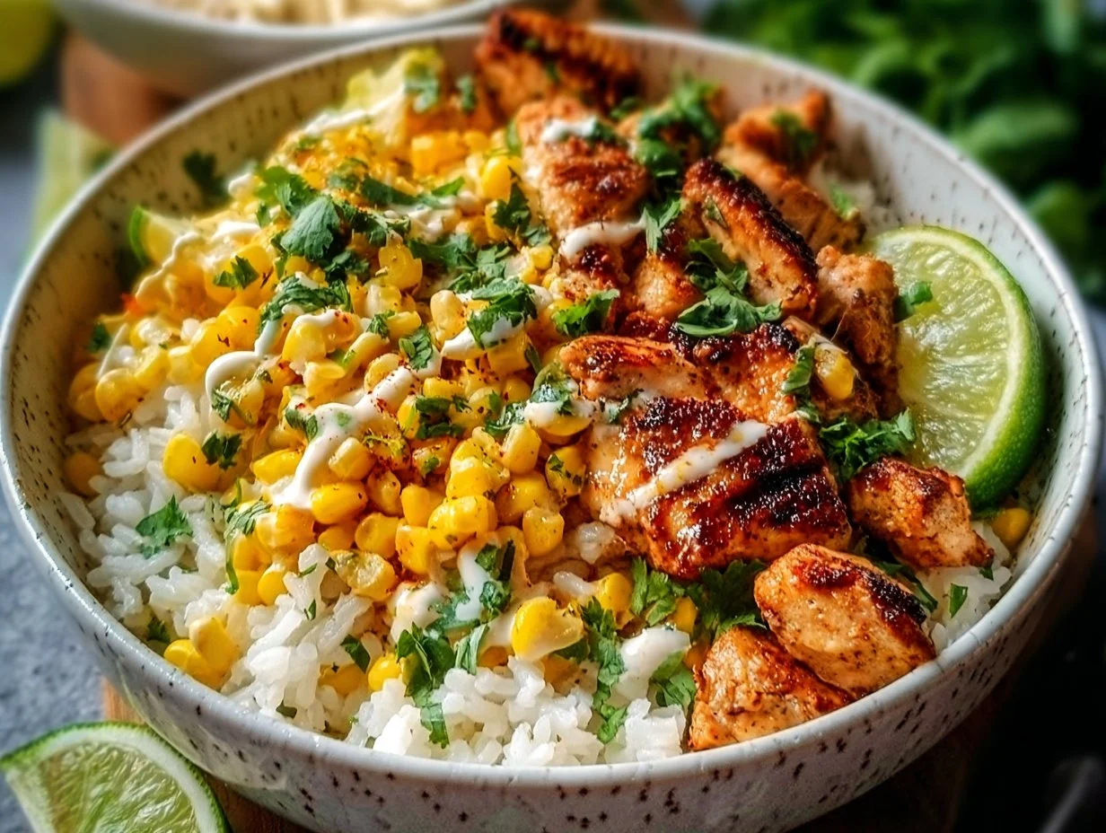Street Corn Chicken Rice Bowl