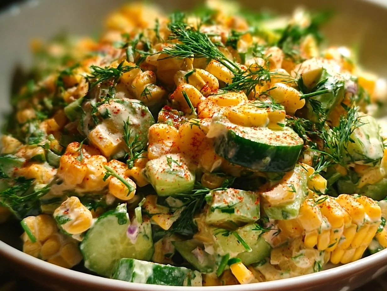 Street Corn Creamy Cucumber Salad