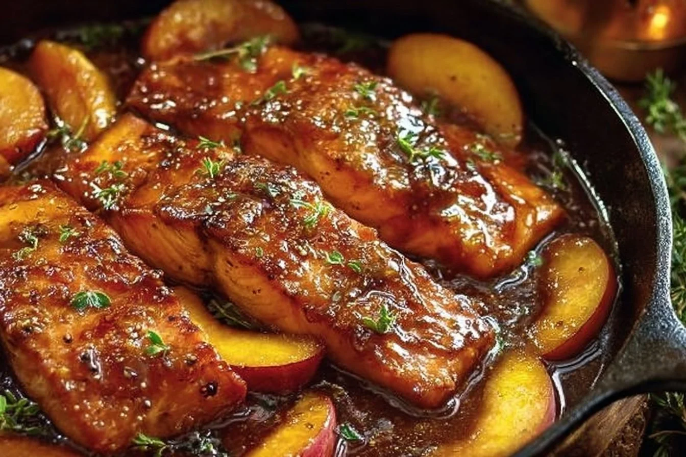 Bourbon Peach Roasted Salmon