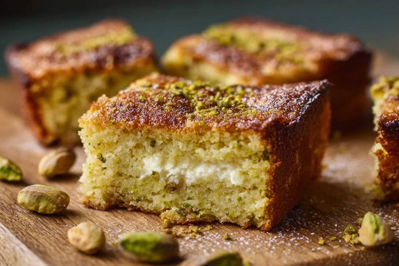Buttery Pistachio Gooey Butter Cake