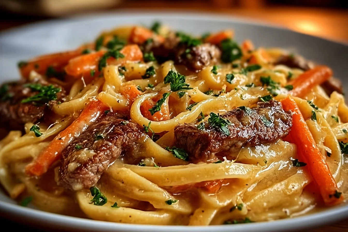 Irresistibly Comforting Cowboy Butter Steak Linguine Delight