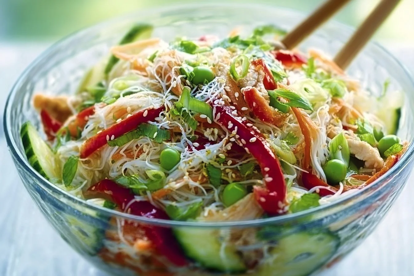Spring Roll Salad with Spicy Ginger Dressing