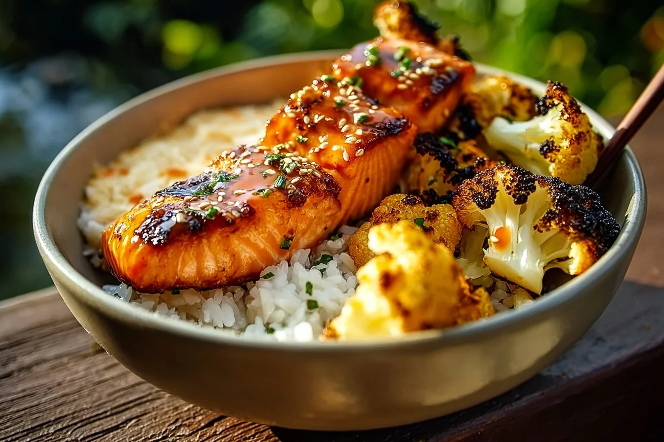 Sriracha Honey Salmon Bowls