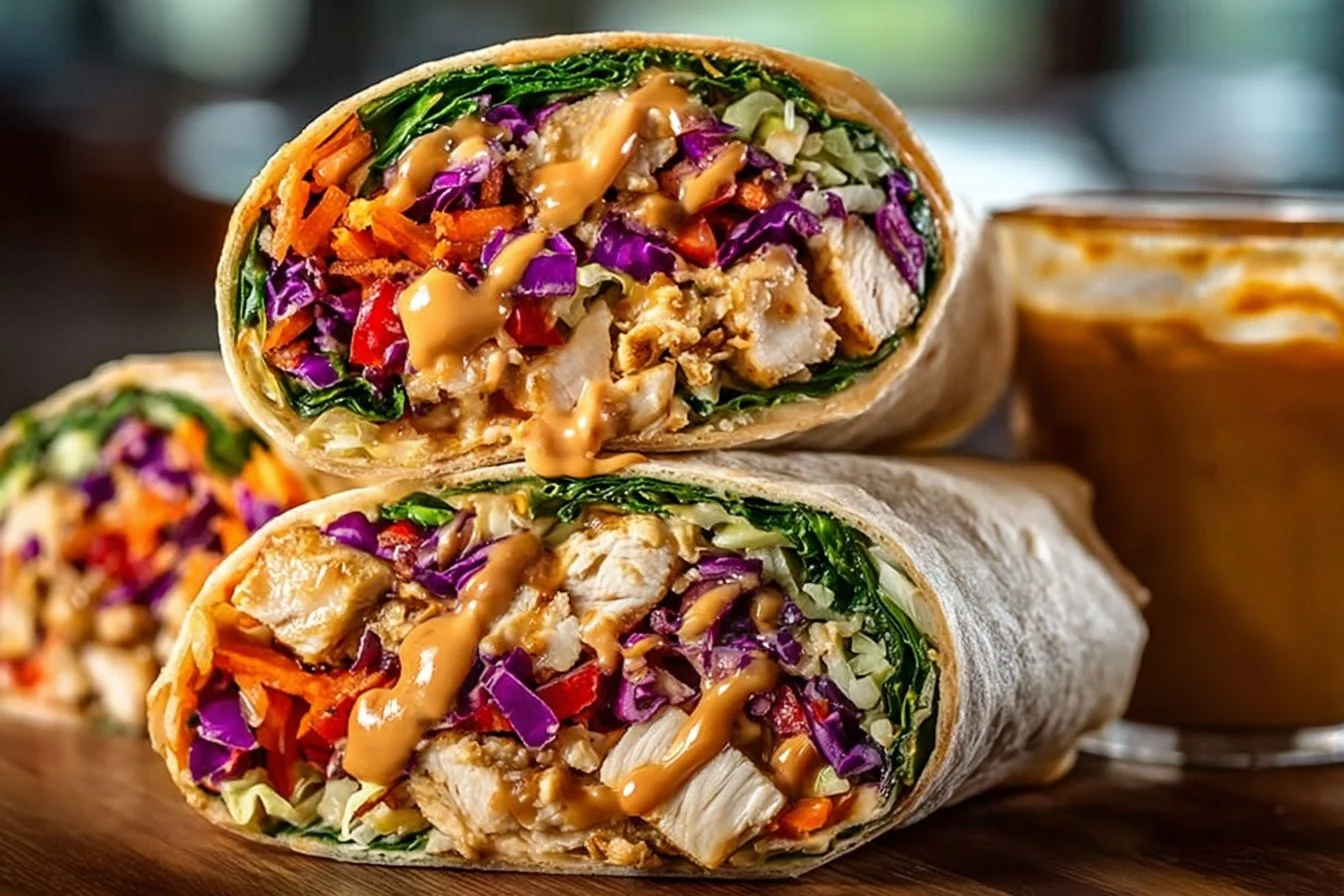 Thai Peanut Chicken Wraps